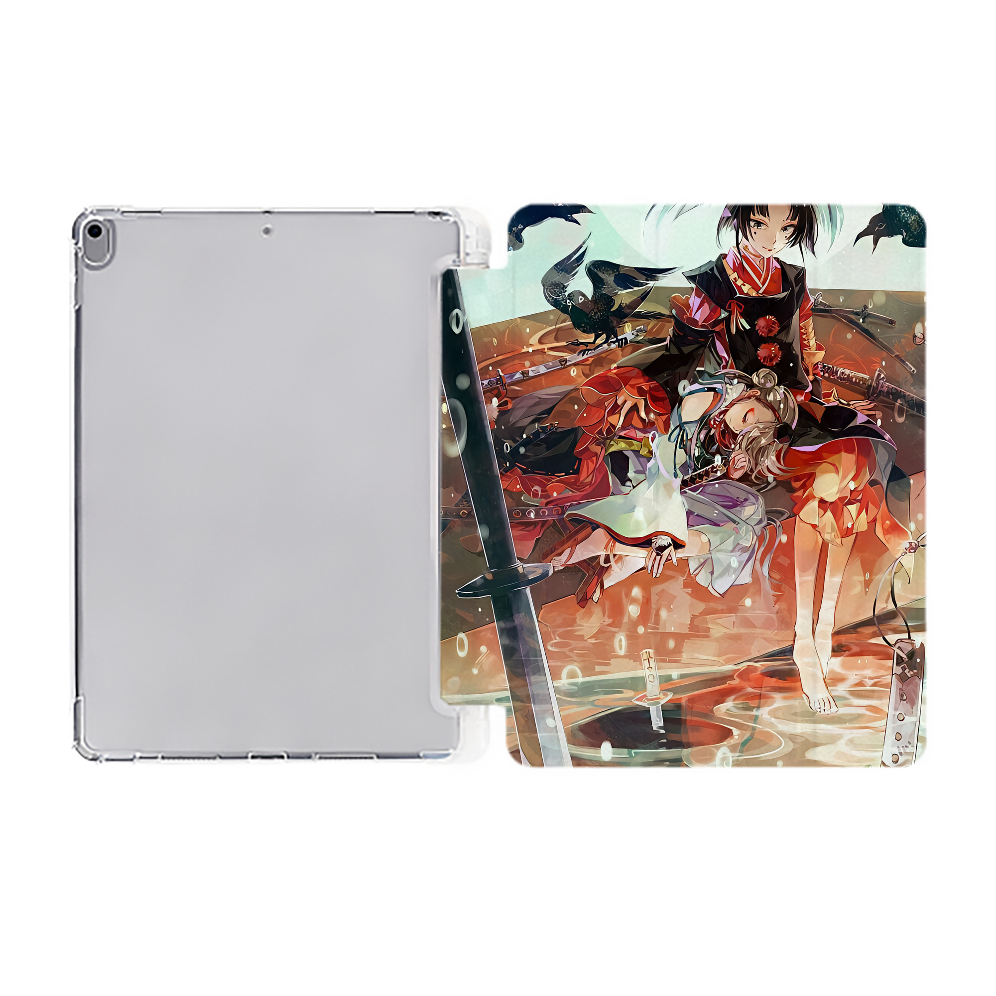 （画像用） 刀剣乱舞 Touken Ranbu IPad ケース ペン収納付き 三つ折りスタンド PUレザー×シリコン 対応機種9.5/10.5/10.9インチ